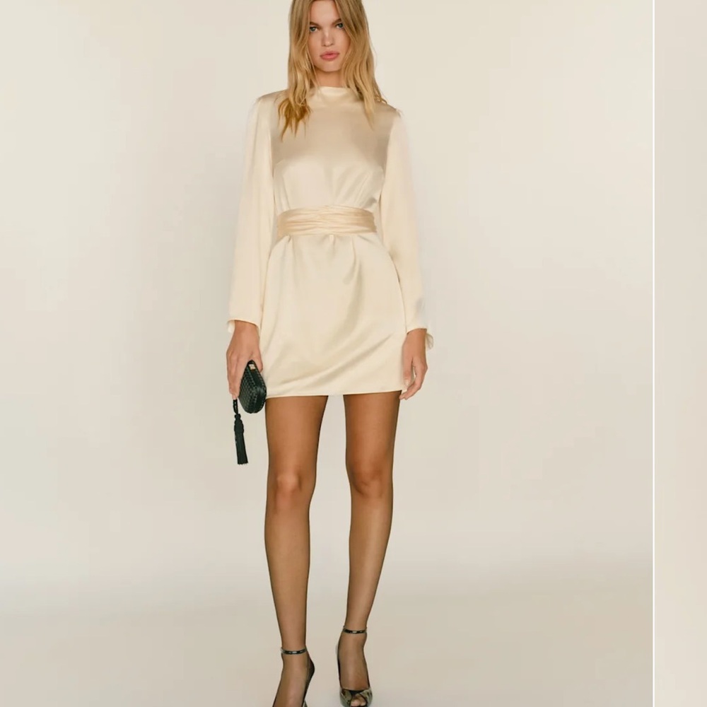 Reformation Camille Cream Dress